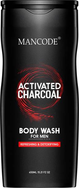 MANCODE Activated Charcoal Body Wash for Men| Refreshing and Detoxifying| Treats Oily Skin| Removes Dead Skin, Dirt and Pollutants, 450ml