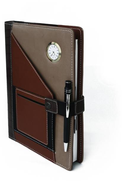 Erminio Palamino Edition 2022 Executive Stylish PU Leather Hard Cover Folder Diary with Analog Watch & Pen Holder | Edition 2022 Year Planner | Included Watch & Pen | Organiser/Executive Diaries/Planner/Notebook A4 Diary Ruled 360 Pages