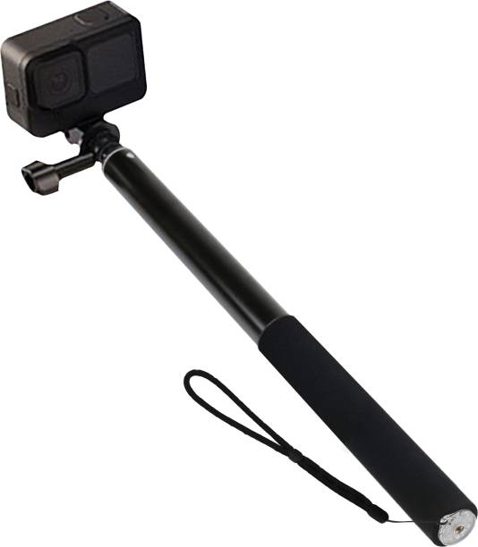 Hiffin 118"/3 Meters Ultra Long Selfie Stick for Go Pro Max Hero 9 8 7 6 5 4 3+, Insta 360 One R One X, DJI Osmo Action, Extendable at 6 Lengths Carbon Fiber Lightweight Pole Monopod Monopod