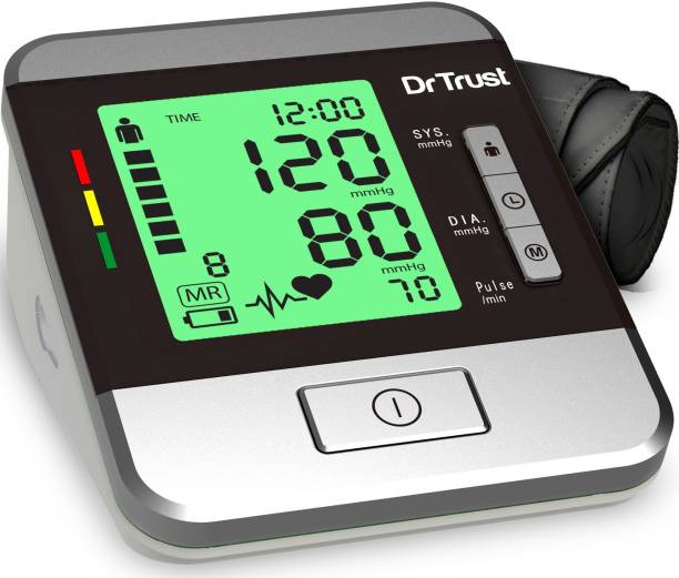 Dr. Trust Goldline with Talking Guidance and 3 Color Hypertension Alert LCD indicator and Power Adapter Included Blood Pressure Monitor Goldline Dr TRUST USA Bp Monitor