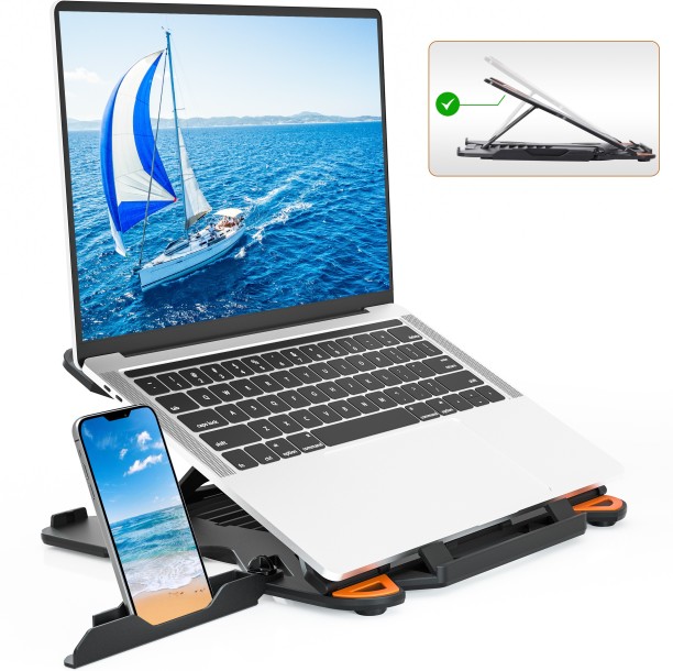 Adjustable Laptop Stand,GIKERSY Laptop Riser Adjustable Height 360°Rotation Aluminum Ergonomic Computer Notebook Stand Holder Compatible for MacBook Pro Air,Lenovo,Dell XPS,HP and More 10-17 Laptops 