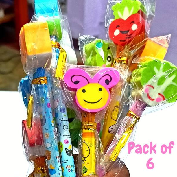 SmartCrafting Birthday Party Return Gifts Extra Dark Pencils with Eraser for Kids Pencil