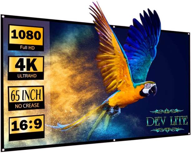 Dev Lite Premium 65 Inch Projector Screen,4K HD 16:9 Po...