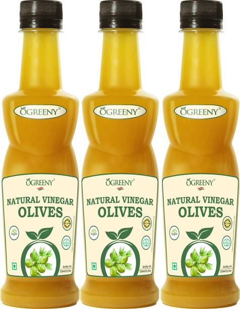OGREENY Olive Vinegar (Zaitoon Sirka) 1050 ml - Premium Filter (Jaitun Ka Sirka) Pack of 3 Vinegar