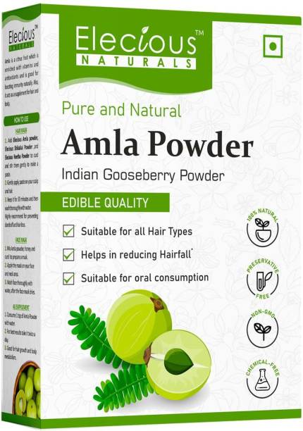 Elecious Amla Indian Gooseberry Powder for Hair Growth , Black Colour, Drinking and Eating