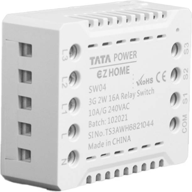 TATA POWER EZ HOME Wifi Smart Switch Convertor for Lights, 16A 3 Channel 2-Way, Retrofittable Smart Switch