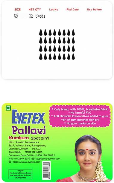 Eyetex Pallavi Sticker Kumkum Forehead Black Bindis