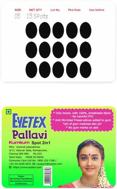Eyetex Pallavi Sticker Kumkum Forehead Black Bindis