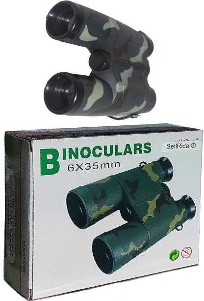 SellRider Binoculars for Kids Long Distance Bird Watching 6X35 Compact High Resolution Shockproof Binoculars Best Gifts for Girl Baby Toys for Girls Boys Kids--Green Binoculars Binoculars