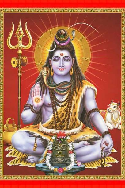 Mahadev | Mahakal | Bholenath | Lord Shiva Religious Waterproof Vinyl Sticker Poster || (24 inch X 36 inch) btcan3016-3 Fine Art Print