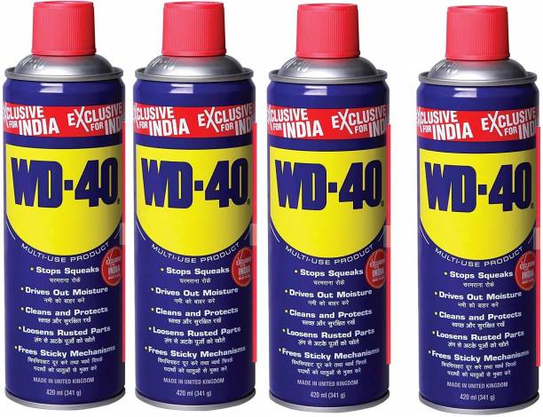 Pidilite WD-40 Rust Remover, Lubricant, Stain Remover, Powerful Chimney Cleaner, Degreaser, and Bike Chain Cleaner, Chain Lube and Cleaning Agent Pk of 4 Rust Removal Aerosol Spray