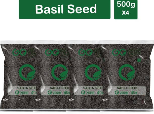 Goshudh Premium Quality Raw Sabja Seeds (Basil)-500gm (Pack Of 4) Basil Seeds
