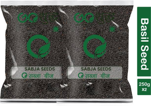 Goshudh Premium Quality Sabja Seeds (Basil)-250gm (Pack Of 2) Basil Seeds