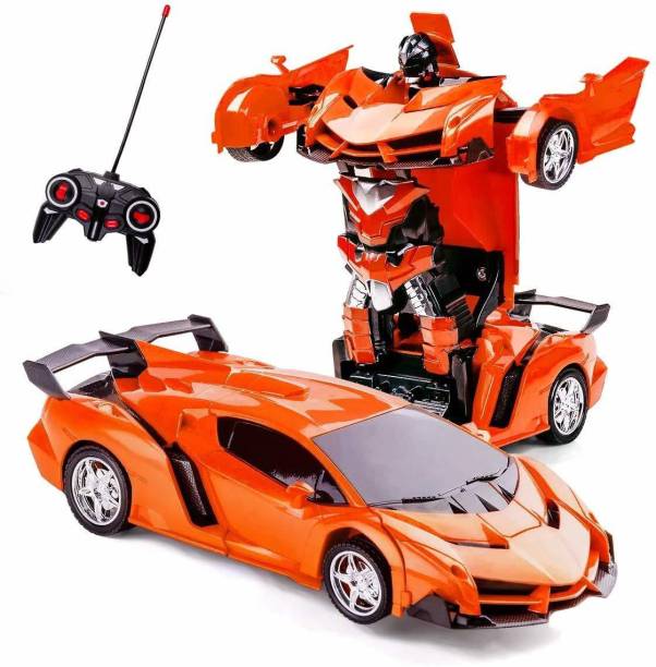 NHR Remote Controlled Car to Robot Transformer with 360 Rotation with Light and Sound for Kids (Multicolor)