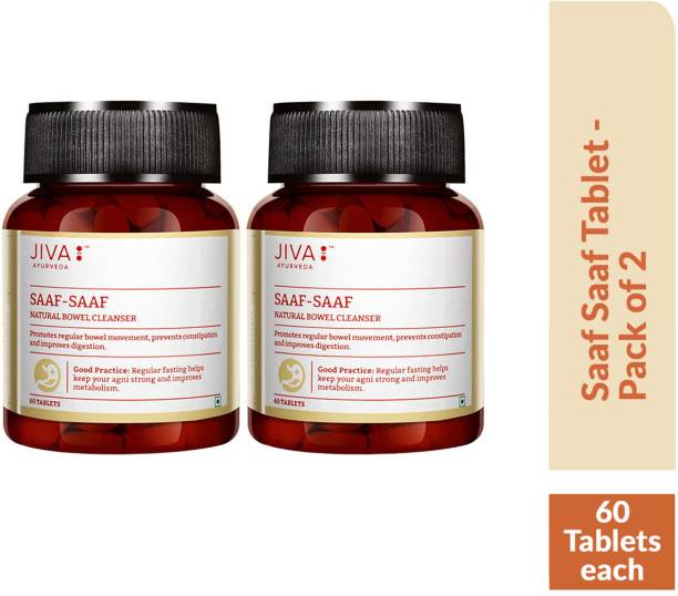 JIVA Saaf Saaf Tablet - Regulates Bowel Movement and Improves Digestion - 60 Tablets Each - Pack of 2