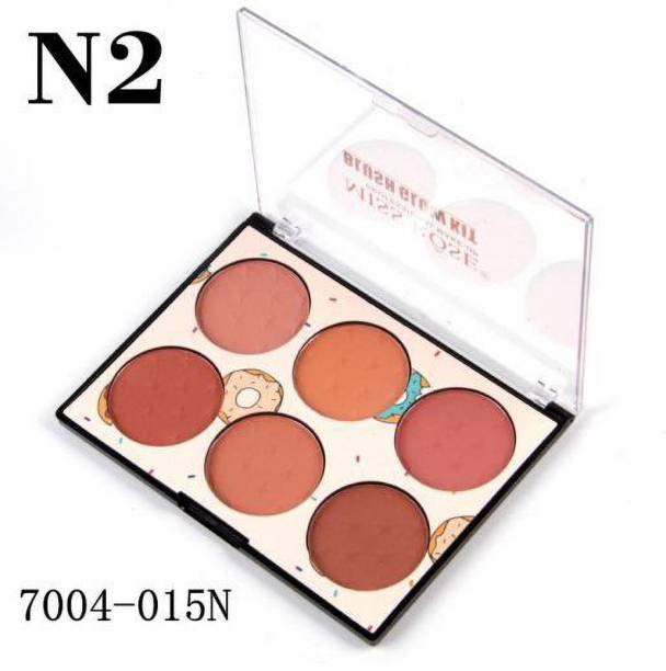 MISS ROSE Six-color Blush Natural Long-lasting Sun Red Matte Pearlescent Transparent Window Open Skin-friendly Rouge Blush Plate 7004-015#N2