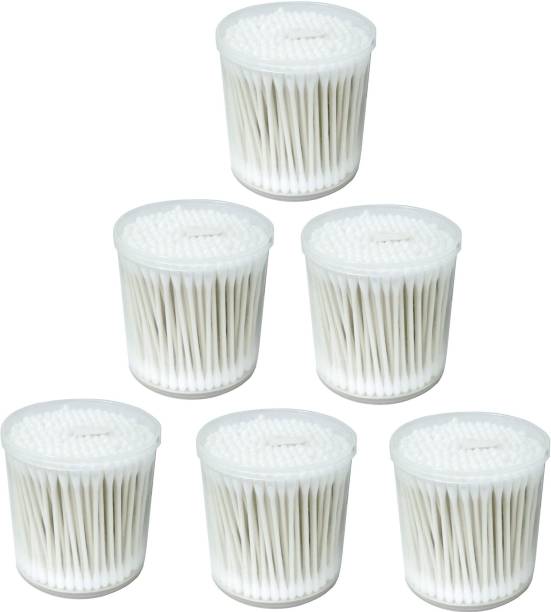 BadiWal BUDS Cotton Ear Buds 100 Pcs Pack of 6, 100% Pure Cotton Swabs