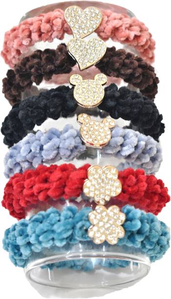 SUNAINA Multi Design Hair Bands Scrunchies Ponytail Holder For Girls Hair Hair Band