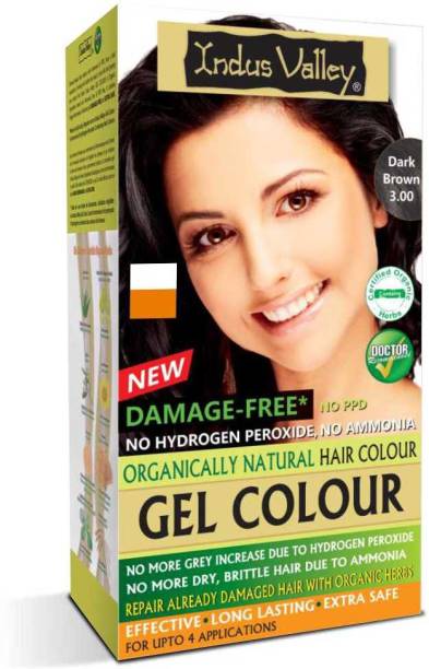 Indus Valley Natural Damage Free Gel Hair Color - Dark Brown , Dark Brown