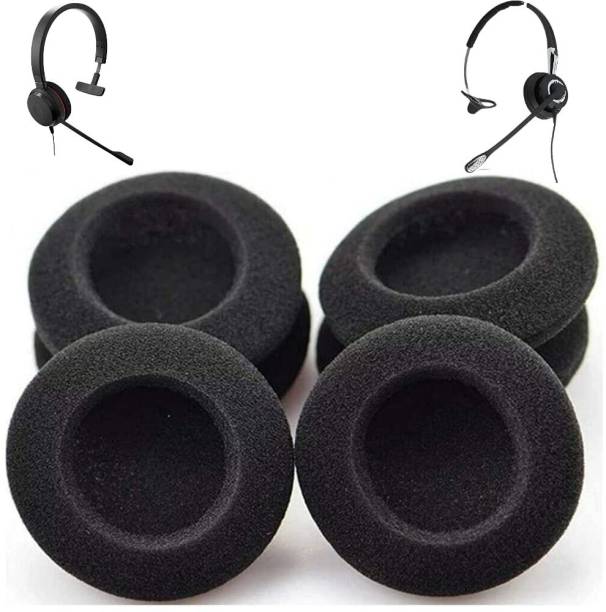 Crysendo Headphone Cushion Compatible with Jabra Evolve 30/20 UC/BIZ2400 Headset | 4MM Thick Replacement Foam Sponge Ear Pads Ear Muffs (55 MM/5.5 cm) | Pack of 6 pcs / 3 Pairs (Black) Over The Ear Headphone Cushion