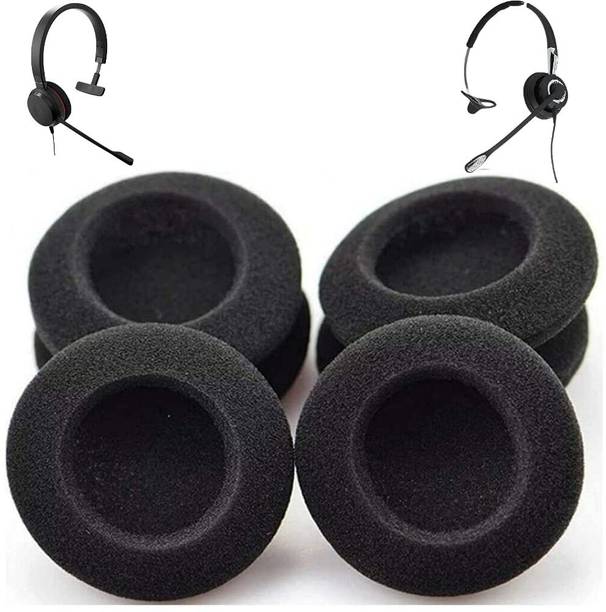 Top Headset Jabra cheap price 5stars Flipkart in India 82 Crysendo Headphone Cushion Compatible with Jabra Evolve 30/20 UC/BIZ2400 Headset | 4MM Thick Replacement Foam Sponge Ear Pads Ear Muffs (55 MM/5.5 cm) | Pack of 6 pcs / 3 Pairs (Black) Over The Ear Headphone Cushion