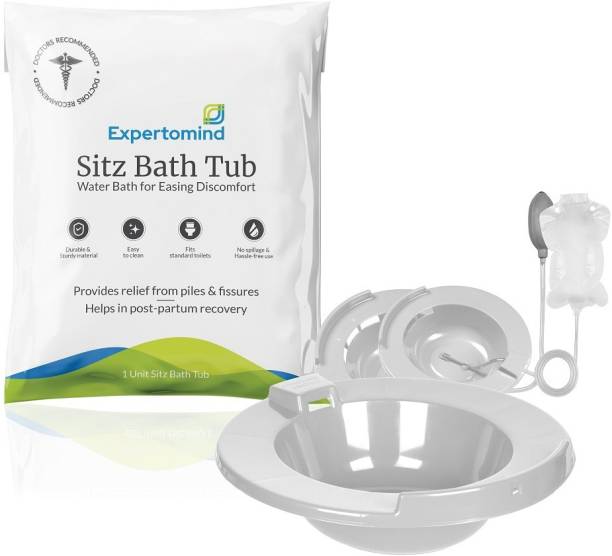 Expertomind Sitz Bath Tub for Piles, After Delivery Recovery, Hemorrhoids and Fissure With Air Pump for Toilet Seat… Sitz Bath Tub