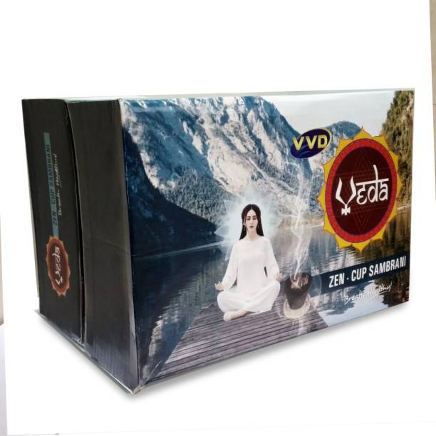 VVD Veda Zen Cup Sambrani - Pack of 12 Boxes - 12 Pieces inside Each Floral Dhoop