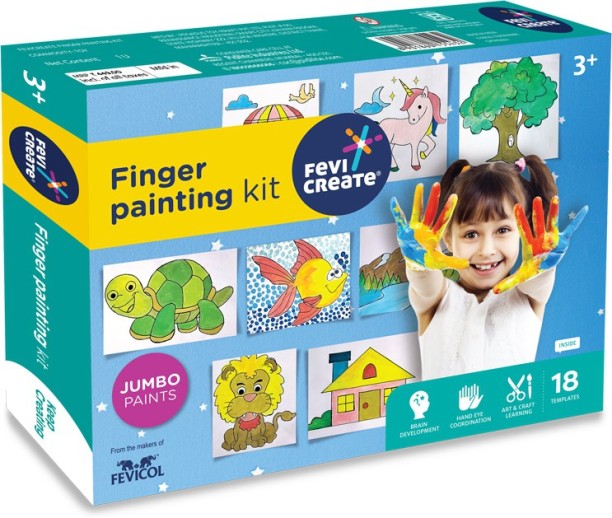 Funny Finger Painting Kit 1Set Non Toxic Kids Finger Paint 12 Colors Finger Drawing Toys Mud Painting for Develop Childrens Imagination and Creation 