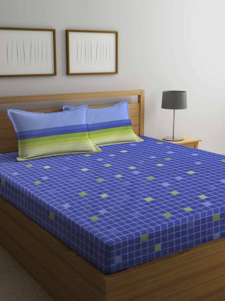 Bombay Dyeing 144 TC Cotton Double Checkered Bedsheet