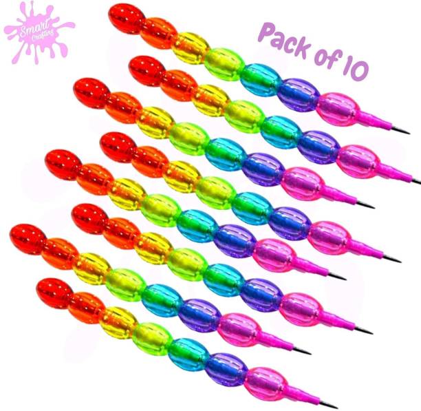 SmartCrafting Rainbow Multi Color Brick Non-Sharpening Stack Pencil Set for Kids | Best Designer Stylish Pencils Pencil