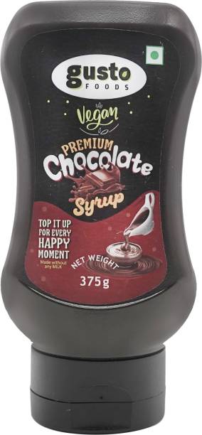 Gusto Foods Vegan Premium Chocolate Syrup for Ice Creams, Desserts and Cake | Easy to Use Squeezy Bottle Sauce & Dip