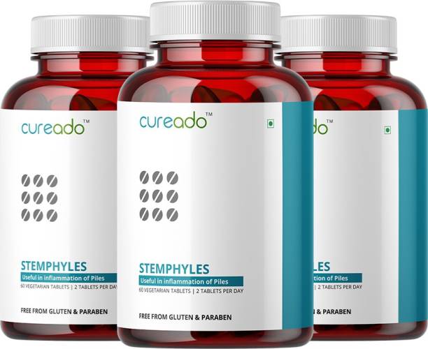 CUREADO Stemphyles Ayurvedic Tablets for Piles, Fissure, Fistula, Bleeding, Inflammation & Itching 60 Tablets