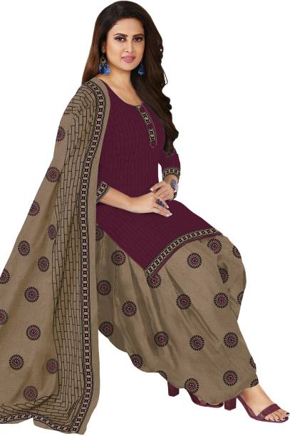 Unstitched Cotton Blend Salwar Suit Material Printed Price in India