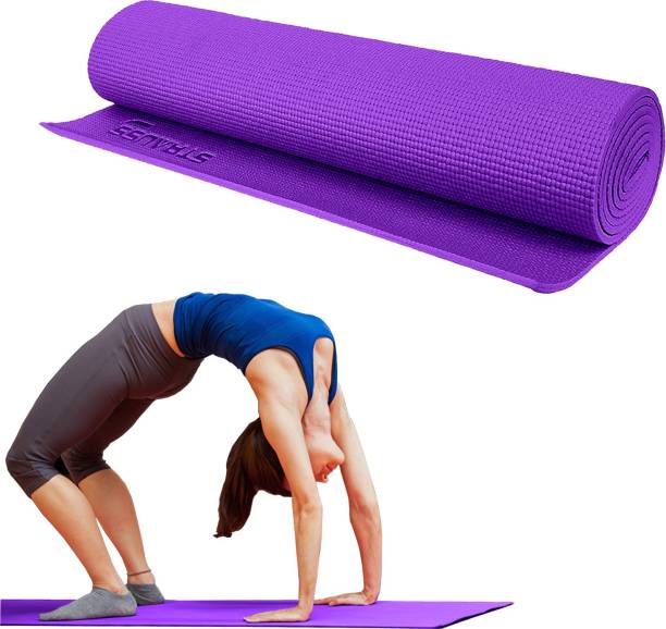 Strauss Anti Skid Solid Pvc Yoga Mat With Carry Bag | Exercise Mat, (Purple) Purple 6 mm Yoga Mat