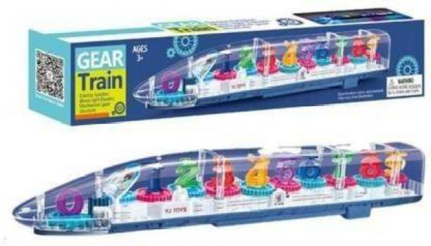 ABITNESS Musical Train Toy 360 Degree Rotating Plastic Transparent Train with 3D Light & Sound Effects for Boys Girls Kids multi color Pack of 1 PC (Multiclor, Pack of: 1)