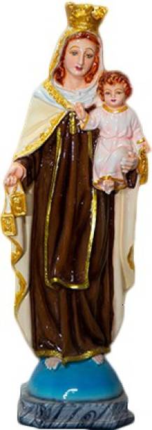 Catholic Statue World Our Lady of Mount Carmel Fiber Glass Statue | 12 Inch Decorative Showpiece  -  35 cm