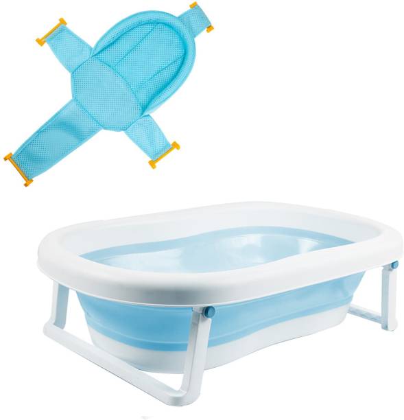 Safe-o-kid Anti-Slip Soft Body Cushion Digital Bath Tub for Newborn-Suitable Age 0-3 Years
