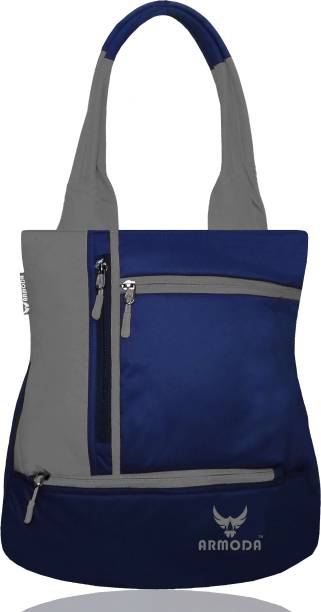 Women Blue, Grey Shoulder Bag - Extra Spacious Price in India