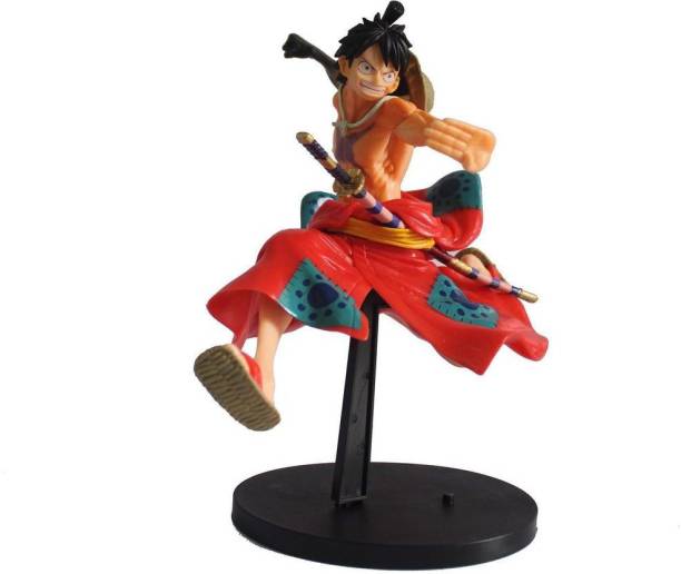 OFFO One Piece Anime Monkey D Luffy Action Figure [20 cm] For Home Decors, Office Desk and Study Table