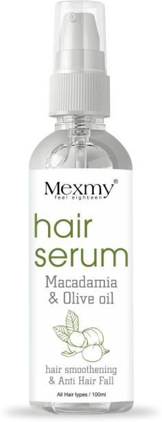 Mexmy Hair Serum for Women & Men | Contains Macadamia & Olive Oil | Instant Shine, Hair Smoothening & Anti Hairfall | Regular use Hair Serum for Dry & Wet Hair | Gives frizz – free Hair | Soft & Silky Touch,100ml