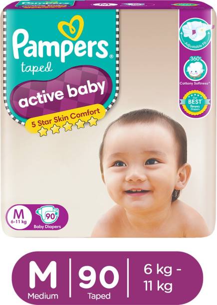 Pampers Active Baby Diapers Taped Medium Size