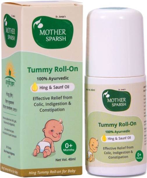 Mother Sparsh Tummy roll on for Colic Relief and Digestion with Hing and saunf, 100% ayurvedic 40ml