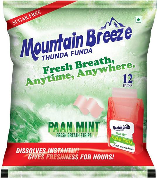 Mountain breeze Sugar-Free Panmint Fresh Breath Strips (18 Strips each) 12 x 18 = 216 Strips PanMint Mouth Freshener