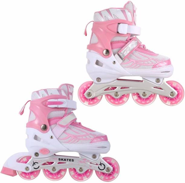 J K INTERNATIONAL High quality Skating in-line Shoe have different size and with PU LED wheel In-line Skates - (Pink) In-line Skates - Size 6-9 UK