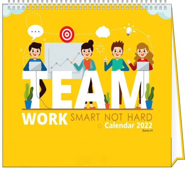 god & god's Team Work Smart Not Hard Table calendar Size 8.5 x 7.25 inch 2022 Table Calendar