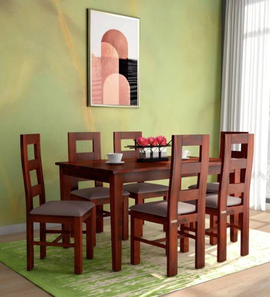 Allie Wood Rosewood (Sheesham) Solid Wood 6 Seater Dining Set