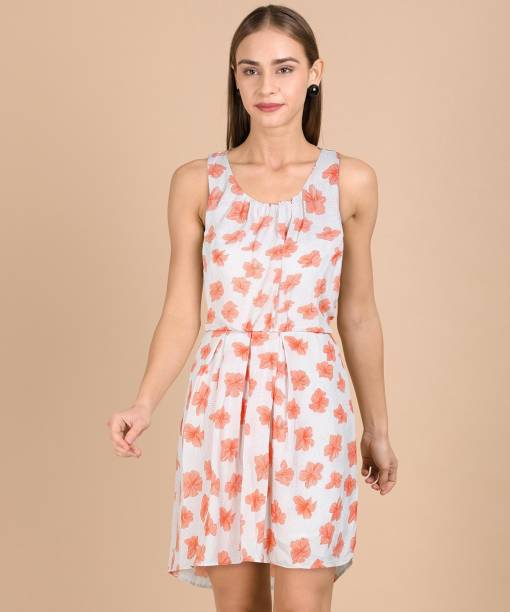 CHEMISTRY Women Fit and Flare Orange Dress