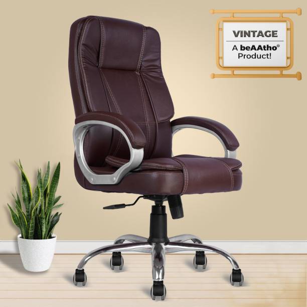 beaatho Vintage Ergonomic Leatherette Executive High Back Revolving Desk Chair (Multi Color Options) Leatherette Office Executive Chair