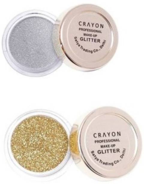 crayon silver eye glitter (silver) & golden glitter (golden)