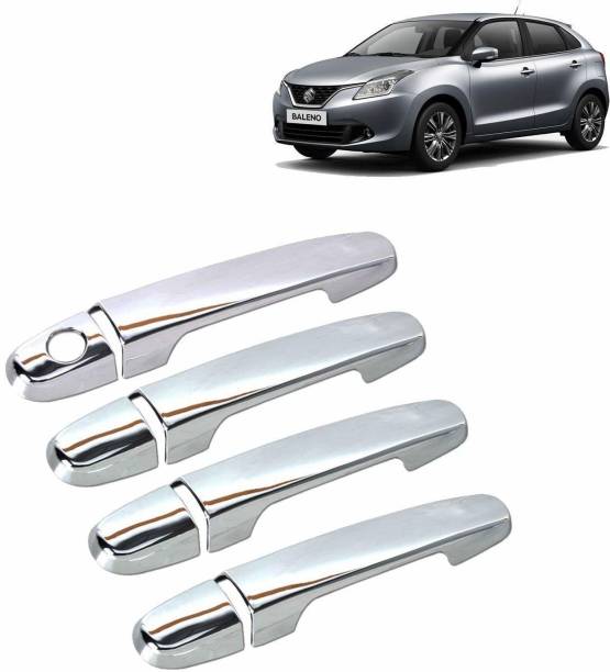 jagankirpa Car Chrome Door Grab Handle Cover/Catch Cover for (Set of 4Pcs,Silver) Chrome, Glossy Maruti Baleno Side Garnish